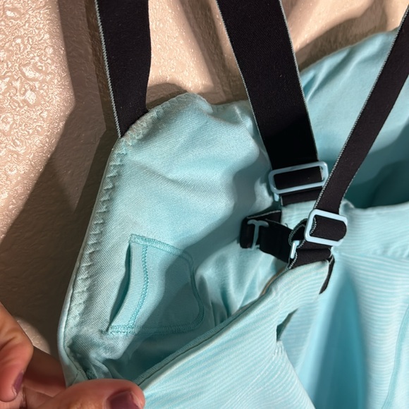 Lululemon Blue, Adjustable Strap, Cross-back Striped Athletic Tank - Picture 4 of 7